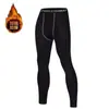 Pantalones Térmicos Gruesos de Terciopelo para Hombres Jóvenes de Otoño e Invierno Pantalones de Otoño Ajustados Elásticos de Compresión Leggings Deportivos para Fitness