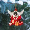Árbol de Navidad Acrílico Varios Estilos Gorros de Santa Durmiendo Decoración Transfronteriza Nuevos Productos Adornos Colgantes Espejo Retrovisor del Coche Figura Plana de Perro