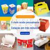 Caixa de papelão branco para bolo de frango frito embalagem para alimentos assados caixa tridimensional para doces caixa de papelão impressão de logotipo personalizado