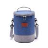 Venta al por mayor de bolsas térmicas cilíndricas Bento, venta al por mayor de bolsas redondas para lonchera, bolso de mano para llevar arroz, bolsa para el almuerzo de papel de aluminio