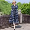 Vestido de Algodón y Seda Estilo Nuevo 2026 para Mujeres de Mediana Edad y Mayores, Ropa de Exterior de Moda de Verano, Vestido Floral Talla Grande para Mamás