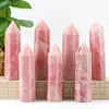 Cristal de Opala Rosa Natural Prisma Hexagonal Coluna com Ponta Única Cristal Bruto Polido Coluna de Cristal Casa Escritório Fabricante Transfronteiriço Atacado