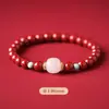 Pulsera Auténtica de Cinabrio Morado Dorado Natural, Pulsera de Jade Hetian Turquesa, Regalo de Año de Nacimiento para Hombres y Mujeres, Cuentas Budistas