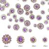Flor de doble capa de tamaño transfronterizo mezclada con placa de girasol de 100 colores, hebilla de diamante de cristal cosida a mano, accesorios de joyería DIY