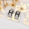 Brincos de Prata Esterlina S925 com Pino H Letra Brincos de Nicho Alto Padrão Luxo Leve Joias Item Quente de Transmissão ao Vivo Transfronteiriça 14K