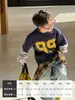 Roupas Infantis Zhilili Camiseta 100% Algodão para Meninos 2026 Primavera Novo Estilo Manga Longa Casual Infantil para Crianças Maiores Roupas de Primavera e Outono
