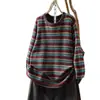 Nuevo Suéter Rayado Vintage Otoño 2026 para Mujer, Moda Casual Versátil Reductor de Edad Bloque de Color Rayas Tejido de Algodón MHT