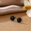 Pendientes Transfronterizos de Amazon, Moda Europea y Americana Pendientes Negros Personalizados, Venta Directa del Fabricante