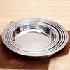 Plato Redondo de Acero Inoxidable 201, Plato Espeso de Acero Inoxidable para Uso Doméstico y Comercial, Disponible en Múltiples Tamaños, Adecuado para Platos de Servir, Se Puede Grabar con Láser con Logo