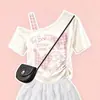 2026 Nuevo Estilo Dulce Hombros Descubiertos Manga Corta Moda Coreana Moño Adorno de Encaje Conjunto de Falda Corta para Niños Mayores