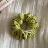 Goma para el pelo tipo scrunchie de color sólido estilo macarrón coreano, Suave y versátil, No daña el cabello, Alta elasticidad, Goma para coleta informal