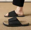 Sandálias Birkenstock Tamanho Grande Personalizadas Masculinas para Passeio de Verão Marca Tendência Tecidas Casuais Sola Macia Calçados de Praia Chinelos de Tira Única para Exterior