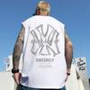 Camiseta sin mangas europea y americana para hombre de verano delgada talla grande holgada baloncesto moderna ins chaleco deportivo para exterior chaleco de manga corta