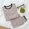 Cárdigan de Lana Antibacteriano 10A para Niños Ropa para el Hogar para Niños y Niñas Sin Costuras Clase A Conjunto de Top y Pantalón de Otoño Pijama de Dibujos Animados Moderno