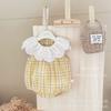 Roupas Finas de Bebê para o Verão Chapéu Triângulo Doce e Estilo Western para Menina Macacão Sem Mangas para Engatinhar