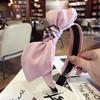 Nuevo Producto Coreano Tela Diamante Checo Súper Brillo Accesorios para el Cabello Estilo Coreano Color Puro Orejas de Conejo Moño Diadema Dentada de Borde Ancho