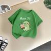 Camisetas de Algodão de Manga Curta para Meninos e Meninas de Verão 2026 Novos Tops Estilosos Infantis de Meia Manga com Estampa de Desenho Animado Transfronteiriço
