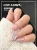 Unhas Manuais Vestíveis Populares do Xiaohongshu em Estilo Dopamina, Unhas Doces Francesas Meninas Que Deixam Sua Pele Mais Clara