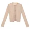 Cárdigan de punto COMOS CMS Otoño, mezcla de lana fina, para mujer, corte ajustado, top base adelgazante 260122