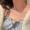 Collar Luna Estrella Azul luz lujo nicho luna cadena clavícula femenina alto sentido cadena suéter 2023 nuevos accesorios de moda