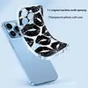 Selección transfronteriza: Funda negra cool con estampado de labios para iPhone 17, funda de teléfono transparente a prueba de golpes de cobertura total al por mayor