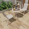Mesa y silla de exterior madera plástica juego de tres o cinco piezas patio anticorrosión impermeable Protección Solar combinación Ocio exterior balcón jardín