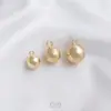 Paquete de Oro de 14K Color Dorado Real Conserva el Color Cuentas Colgantes Cepilladas Bola Colgante Hecha a Mano Cuenta Redonda Colgante Pulsera Pendientes DIY Accesorios de Joyería