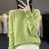 Suéter de Lana Ready-To-Wear de Primera Línea para Mujer 100% Lana Camiseta Básica Cuello en V Tejido Holgado Suéter de Cachemir Aspecto Adelgazante Top Otoño e Invierno