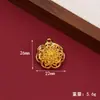 Novo Pingente Chaveiro de Cabacinho Dourado Tradicional Estilo Chinês com Oito Tesouros Vazados, Lótus da Riqueza e Acessórios de Bússola
