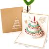 Cartão tridimensional Coréia criativo 3D vela bolo de aniversário presente de papel escultura Ming carta pequeno cartão convite atacado