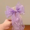 Accesorio para el cabello de lazo de malla coreano para niños, pinza para el cabello de princesa, diadema de cinta para coleta súper de hada para niñas