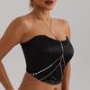 Joias Transfronteiriças Europeias e Americanas, Corrente Fina de Metal Cruzada Fashion, Corrente de Cintura Sexy, Corrente para o Peito para Mulheres, Corrente Corporal de Garota Hot para Biquíni