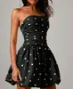 Vestido de Verano 2026 Nuevo Europeo y Americano Transfronterizo para Mujer con Estampado de Lunares sin Tirantes Ajustado a la Figura de Moda para Chica Popular Vestido Corto