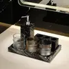 Prateleira de Armazenamento para Bandeja de Banheiro Quarto de Hóspedes Modelo de Banheiro Banheiro Balcão de Hotel Rack de Armazenamento para Cosméticos Suprimentos para Lavar as Mãos e Escovar os Dentes