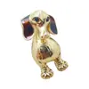 Moda Coreana Europea y Americana Aleación Pedrería Broche de Cachorro Exquisito Versátil Joyería Pin para Traje Abrigo de Hombres y Mujeres