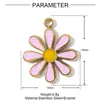 Estilo Europeu e Americano Gotejamento de Óleo Girassol Margarida DIY Pingente de Aço Inoxidável Feminino Olho Coroa Colar Titânio Aço Joia Pingente