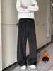 Pantalones Casuales de Caída Pesada Estilo Retro Americano para Hombre Temporada Otoño/Invierno Engrosados con Felpa Pantalones Versátiles Casuales Rectos Holgados
