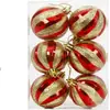Bolas de Natal Transfronteiriças Galvanizadas Pintadas à Mão 6cm/6Pçs Conjunto Caixa Decoração Enfeites de Árvore de Natal Bola de Natal Colorida Decoração
