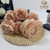 Ramo Transfronterizo Artificial de 7 Cabezas de Peonías al Óleo, Materiales de Flores Simuladas, Adornos Decorativos para el Hogar Estilo Pastoral, Accesorios al por Mayor