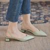 Sandalias Baotou para Mujer 2026 Nuevas de Verano Simples de Punta Cuadrada Tacón Cuadrado Sandalias de Tacón Alto para Mujer Correa Fina Zapatos de Moda Venta al por Mayor
