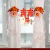 Cortina para Decoração de Quarto de Casamento Prendedores Coleção de Suprimentos para Casamento Pingente Dupla Felicidade de Casamento Decoração do Novo Quarto da Noiva