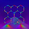 Luz LED hexagonal tipo panal de alta luminosidad combinación multi-rejilla estación de trabajo belleza de garaje impermeable techo suspendido diseño modular luz