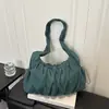 Color sólido, diseño plisado, nueva colección 2026, alta gama, moderno, a la moda, minimalista, gran capacidad, casual, bolso de hombro/bolso de mano versátil