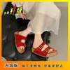 Sandalias Birkenstock súper populares de suela gruesa para mujer, nuevo modelo verano 2025, versátiles y casuales, perfectas para combinar con faldas, impresionantes sandalias de playa
