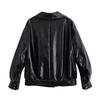 Otoño e Invierno 2025 Nueva Moda Callejera Europea y Americana para Mujer Chaqueta Holgada de Imitación de Cuero W09 11689
