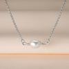 Colgante de Perla Barroca para Mujer, Cadena Sencilla de Plata S925 con Perla de Agua Dulce Irregular para Clavícula, Venta al por Mayor para Exportación
