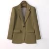 Traje pequeño de terciopelo dorado marrón transfronterizo para mujer, nuevo otoño e invierno, entallado, casual, moda, top de traje de alta gama