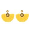 Pendientes de borlas cortas de aleación de diamantes transfronterizos, estilo étnico, pendientes de moda urbana europea y americana.