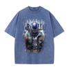 Camiseta de Hombre y Mujer con Estampado Digital Verano Casual Combinable Marca de Moda Estilo Americano Retro Marca de Moda Urbana Holgada de Manga Corta