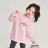2025 primavera nueva camiseta de manga larga para niña con estampado de letras, camiseta para bebé simple, estilo viento, suave y cómoda